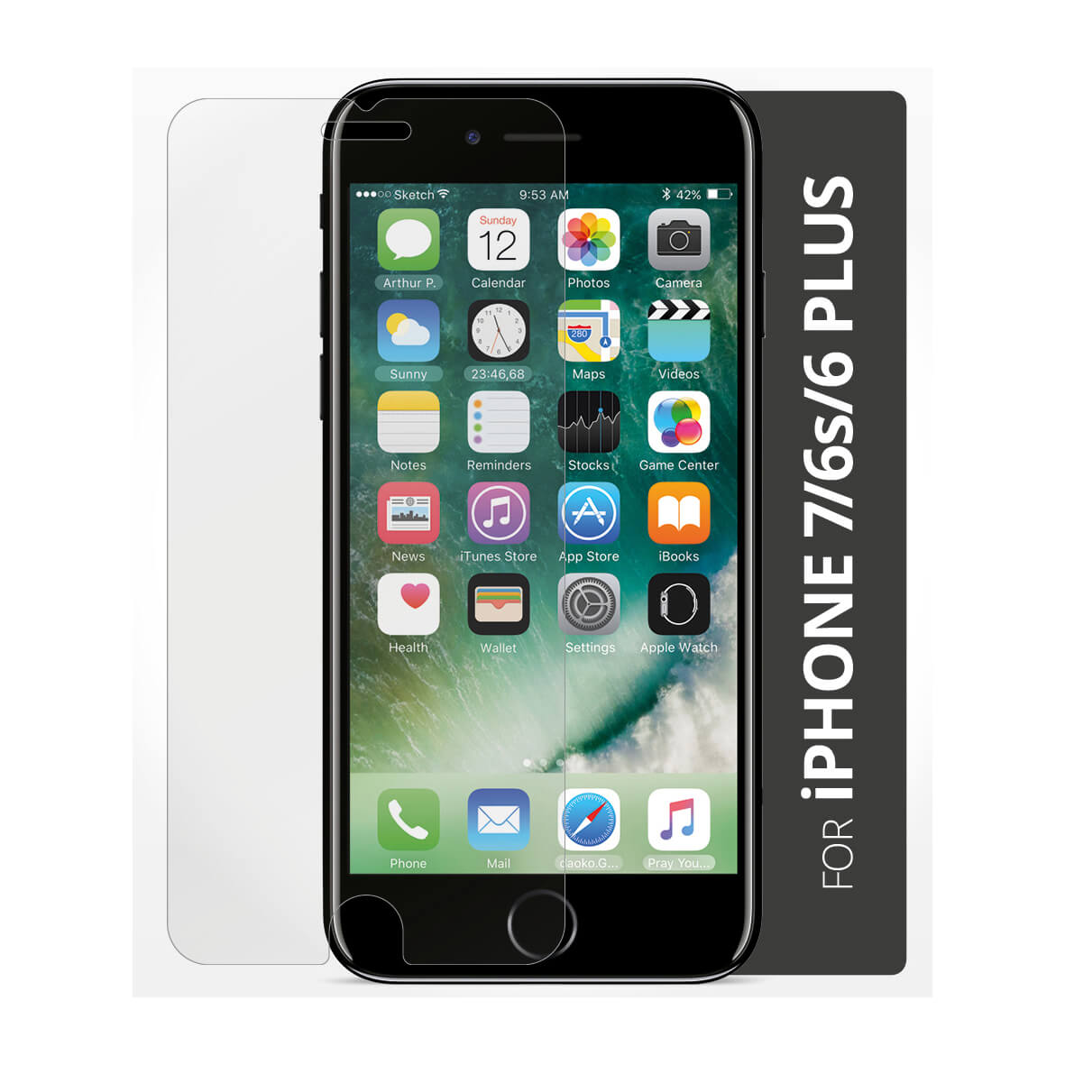 Tempered Glass 2.5D 50-pack in bulk iPhone 6/7/8 Plus