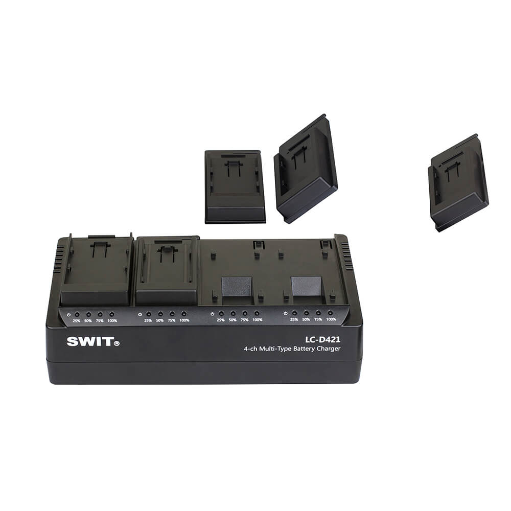 SWIT LC-D421D 4ch charger w/ 4x VBD plates