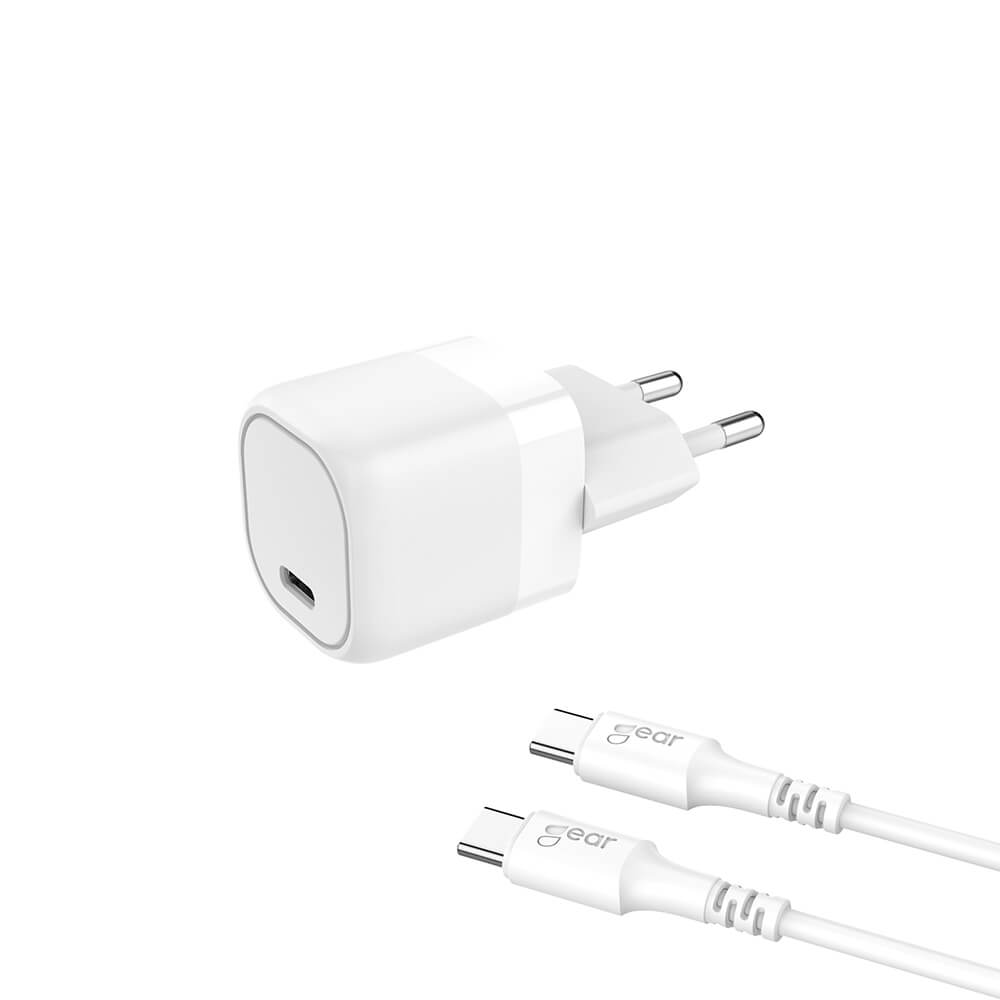 Charger 220V 1xUSB-C PD/PPS 25W, Cable USB-C-USB-C 1m