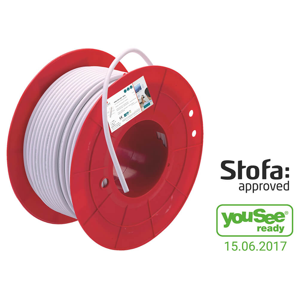 TRIAX Aerial Cable 1,13 Koka550 LSZH Yousee Ready White 100m
