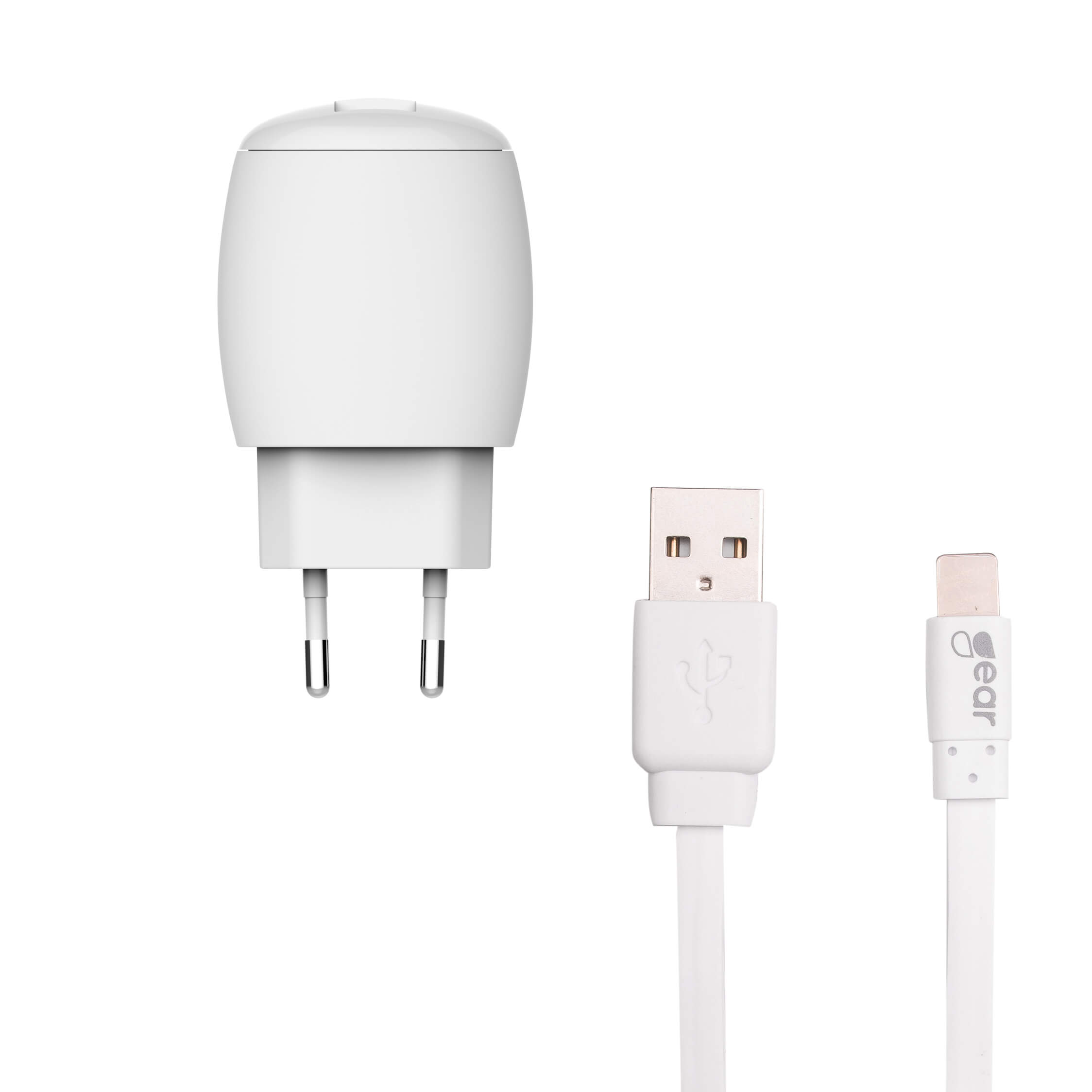 Charger 220V 1xUSB 1A White MicroUSB Cable 1m