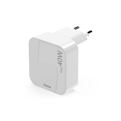 Charger 2xUSB-C GaN PD 40W Fast Folding Mini White