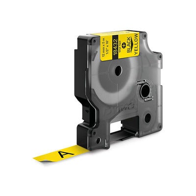 Färgband 18432 12mm Svart på Gul