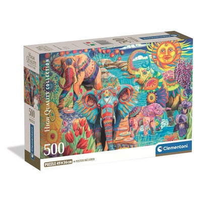 Puslespill 500 Pcs CB High Quality Collection Elephants Carnival