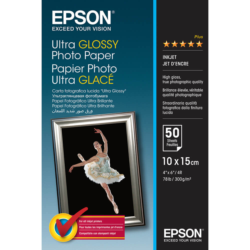 EPSON 10x15cm Ultra Glossy Photo Paper 300g, 50 sheets