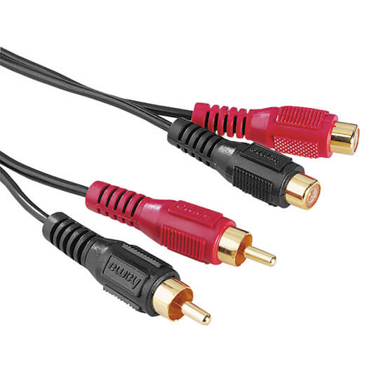 HAMA Audio Cable, 2 RCA plugs - 2 RCA sockets, 2 m