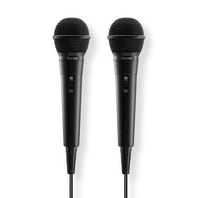 Mikrofon Karaoke Dynamisk Mono 2-Pakning Svart