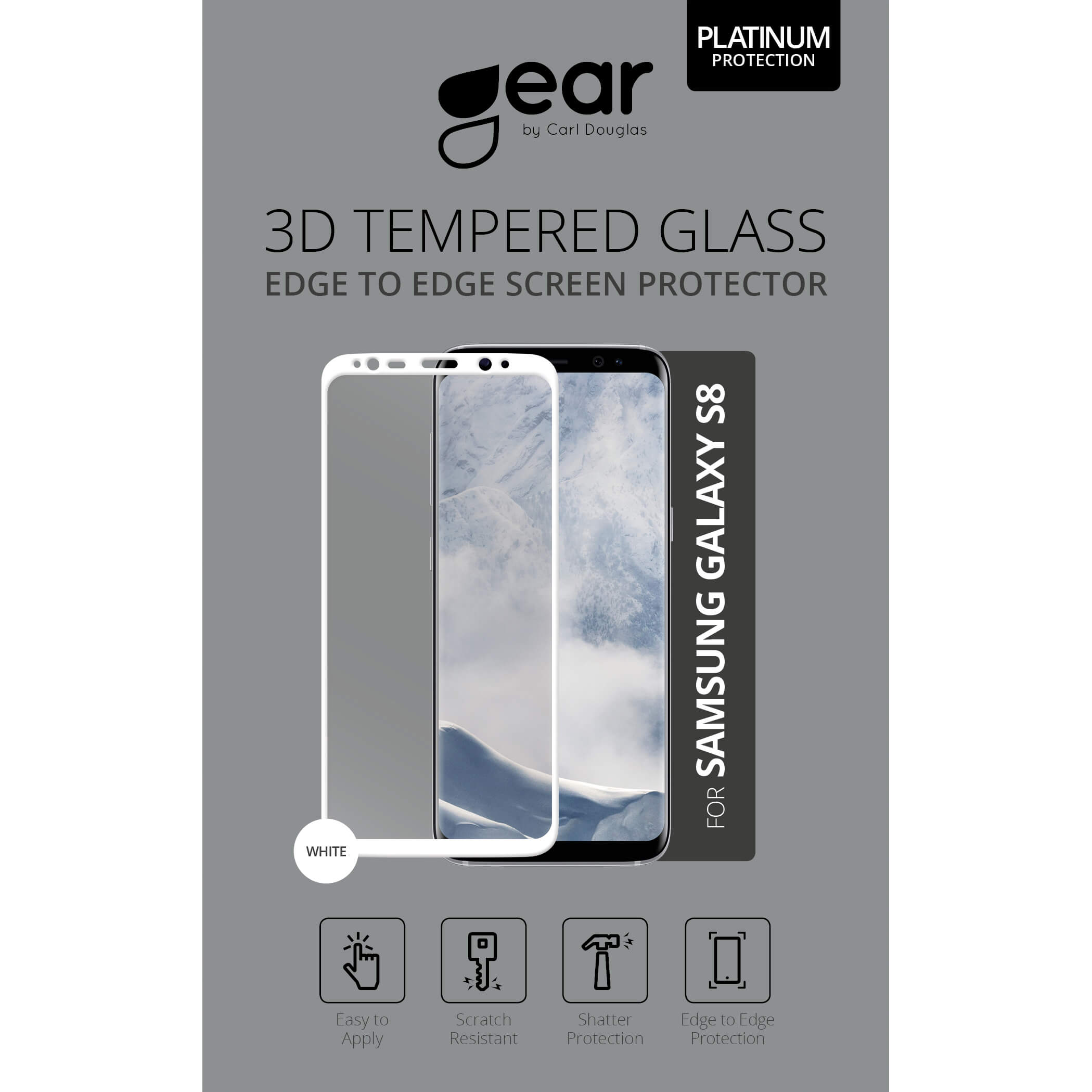 Glass Prot. Asahi Samsung S8 5,8" Full Fit White