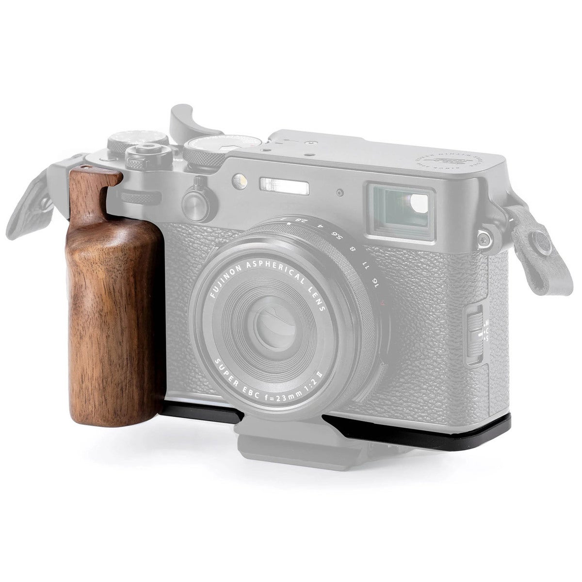 Mounting Baseplate With Wooden Grip For Fujifilm X100VI Svart