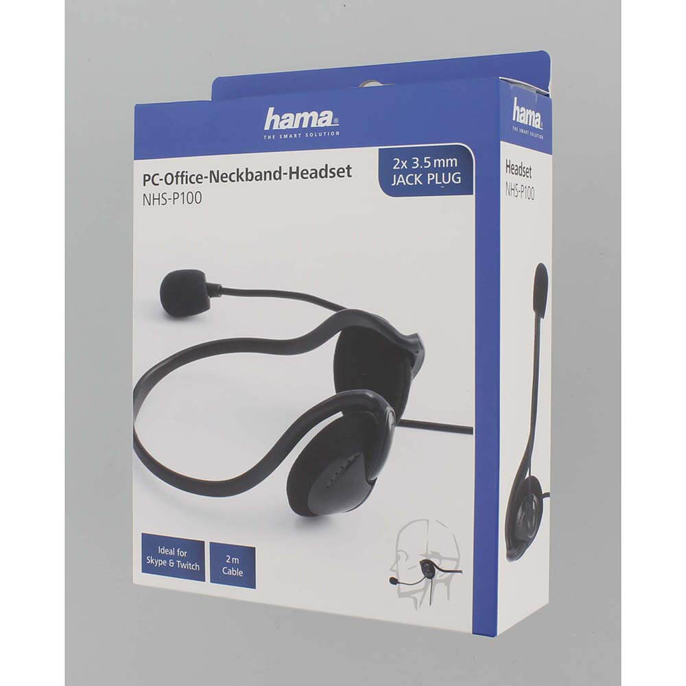Scandinavia Office - Neckband Stereo Headset NHS-P100 Tura PC Black