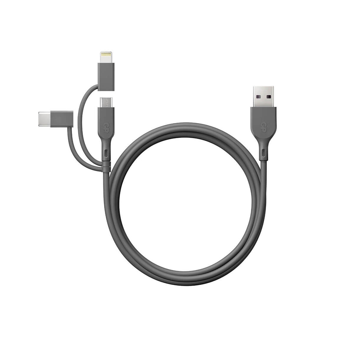 Cable USB-A To USB-C 3-In-1 Micro-USB + Lightning CY1N 1m