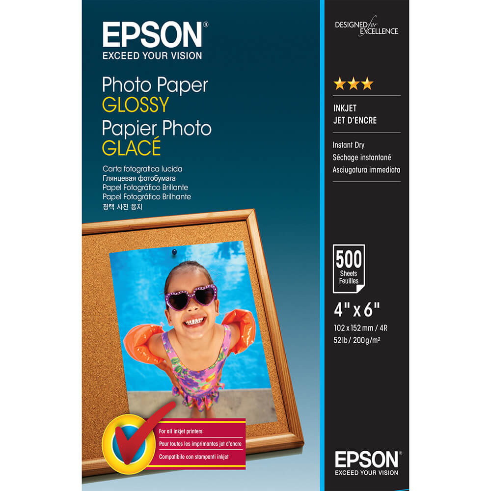 EPSON 10x15cm Photo Paper Glossy 200g/m², 500 sheets