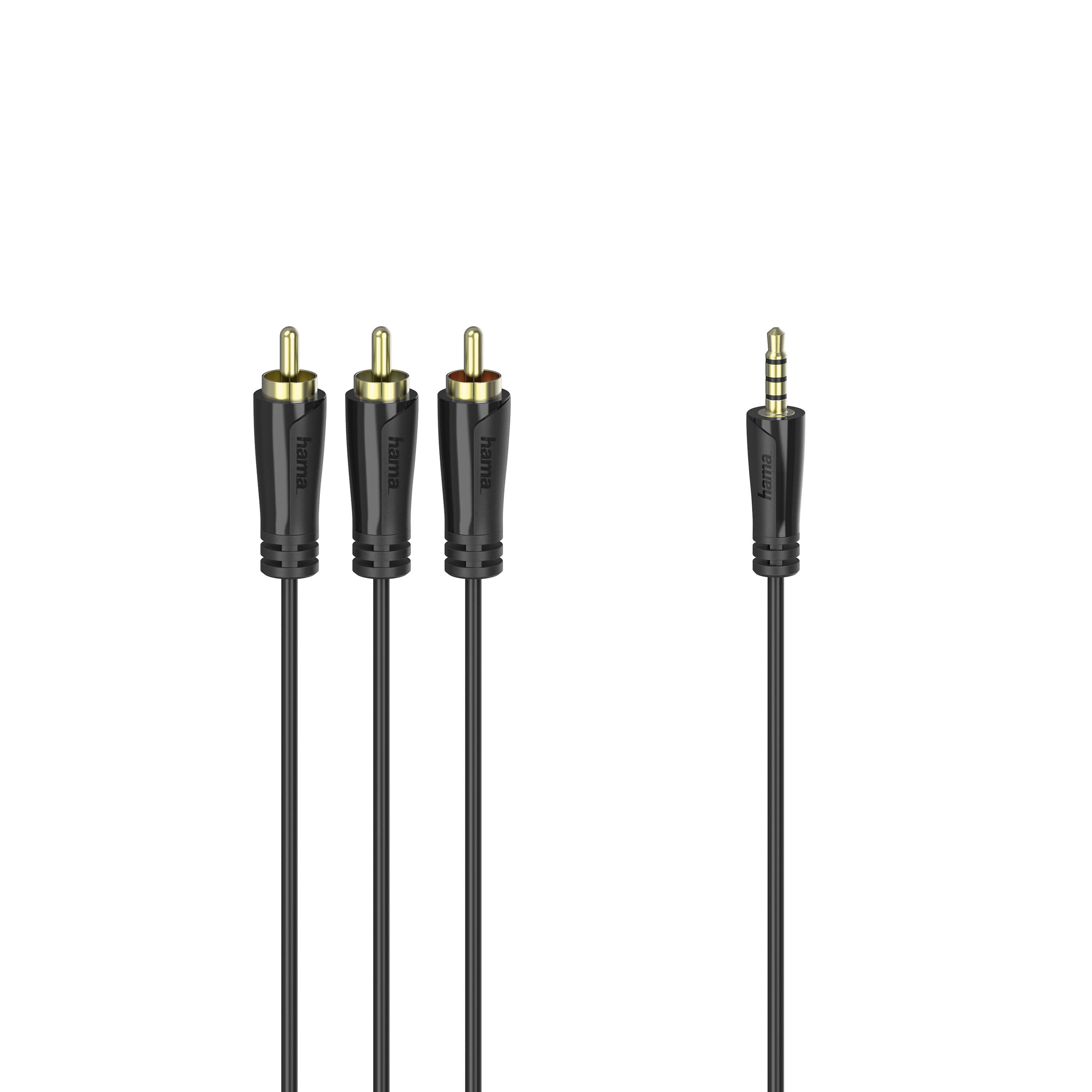 HAMA Cable 4pin 3.5mm-3xRCA Gold Black 1.5m