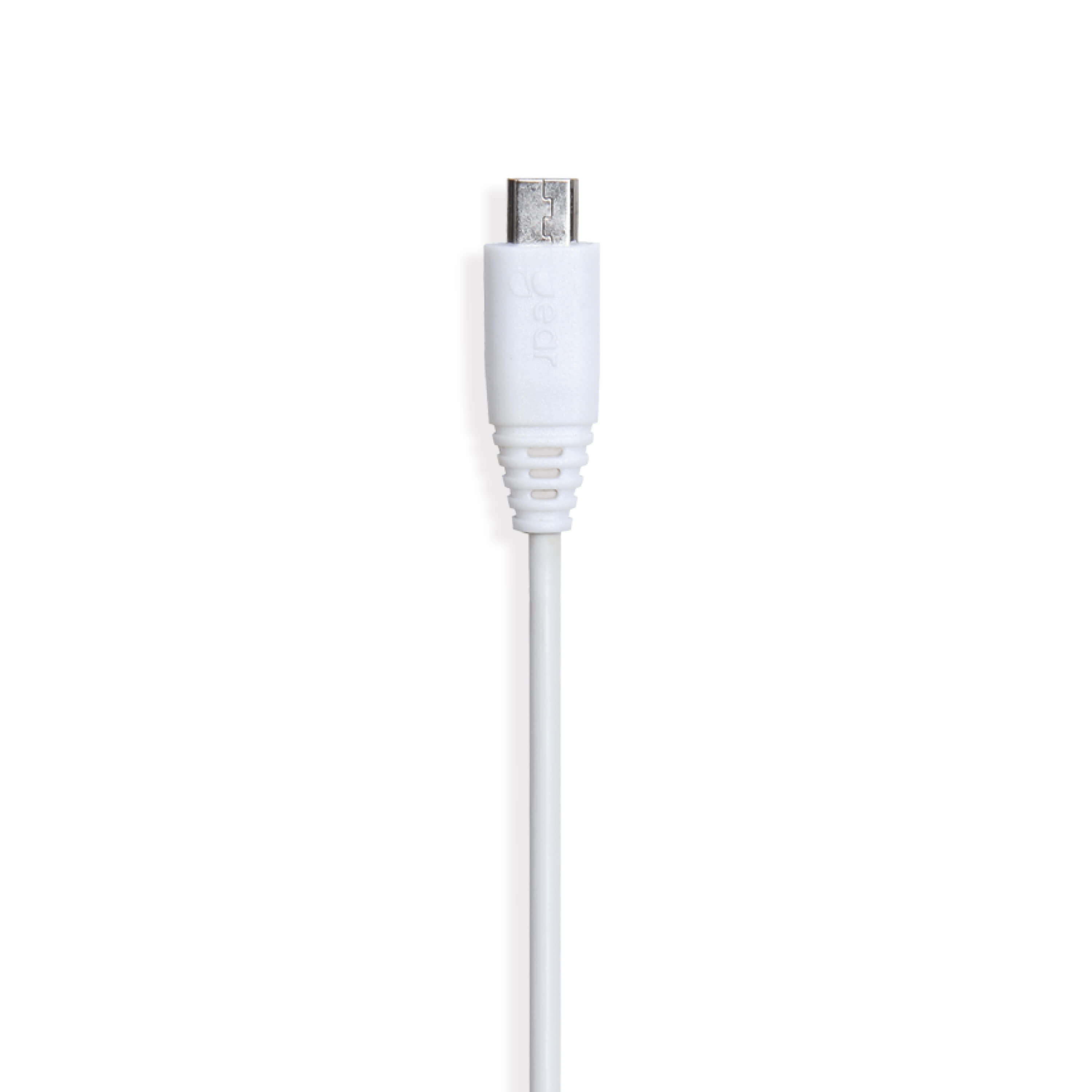 Rund Laddkabel MicroUSB till USB-A 0.3m Vit 