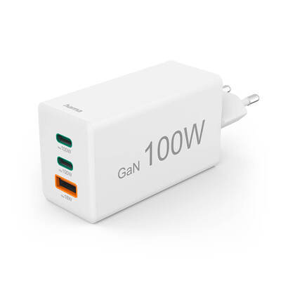  Charger 2x USB-C 1x USB-A GaN 100W White