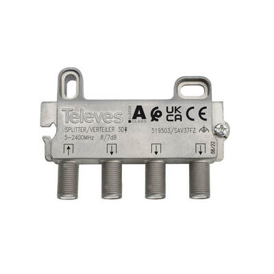 Splitter F-connector 3-way 5-2400 MHz