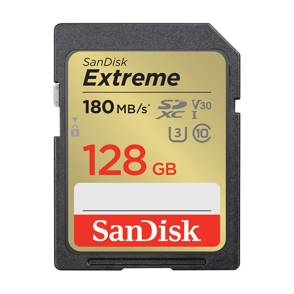 SANDISK SDXC Extreme 128GB 180MB/s UHS-I C10 V30 U3 