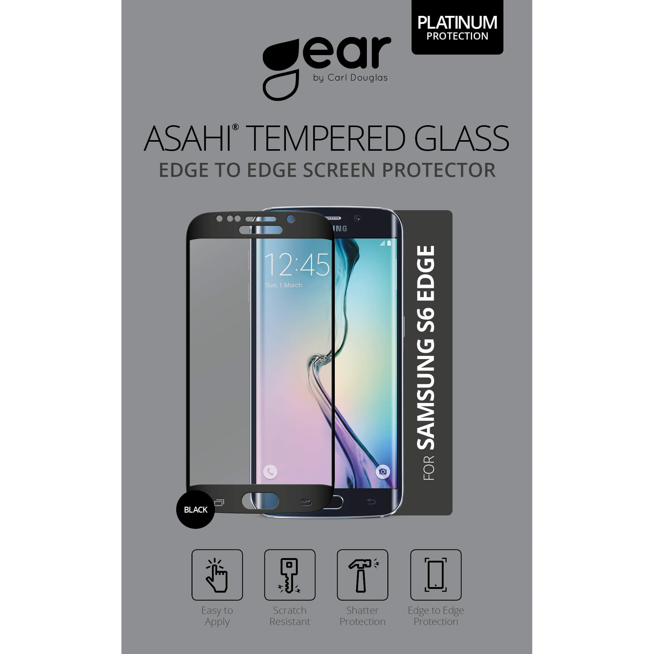 Glass Prot. 3D 5.1" Samsung S6 Edge Full Fit Black