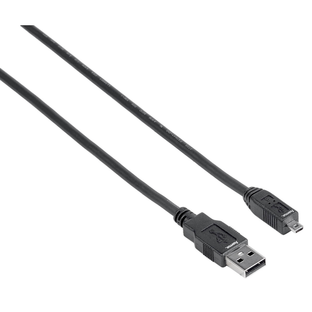 USB 2.0 Connection Cable, A-p lug - mini B plug (B8 pin), 1.