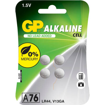 Coin Cell Alkaline LR44 A76 4-Pak