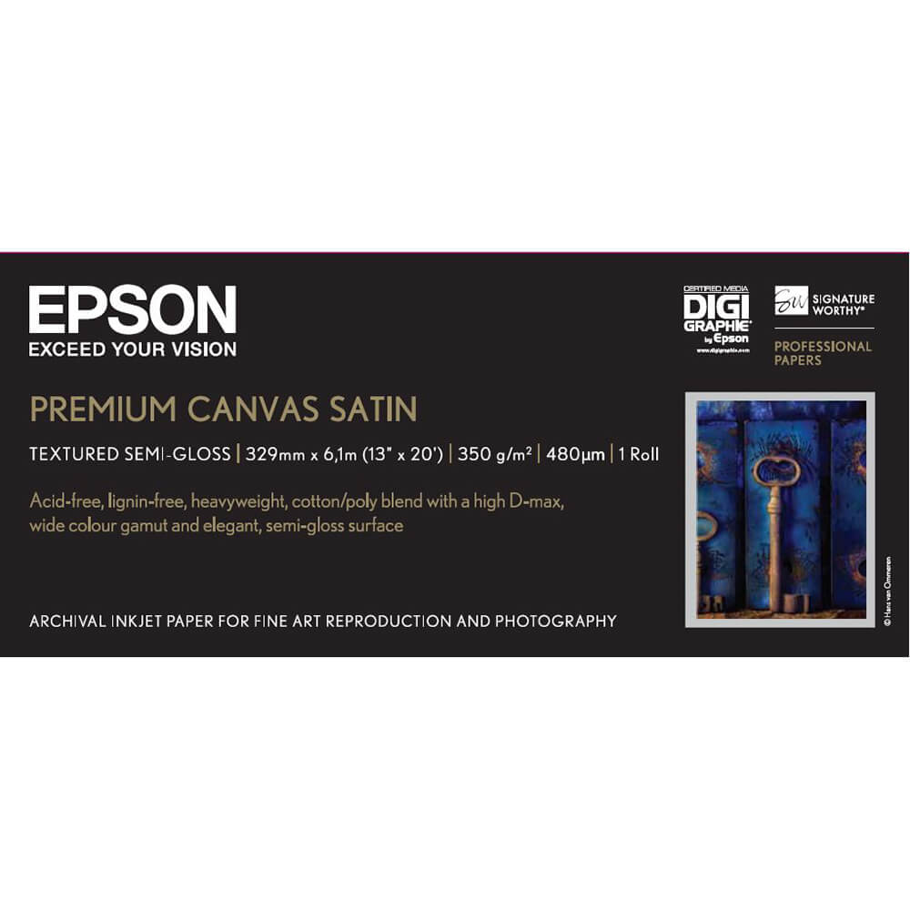 EPSON 13" Premium Satin Canvas roll 350g, 6,1m