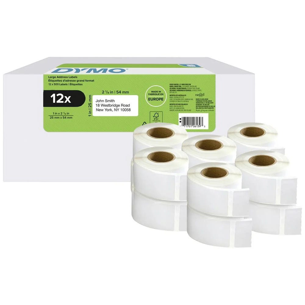 Labels 2177563 25mm x 54mm (12-pack) - Large Address