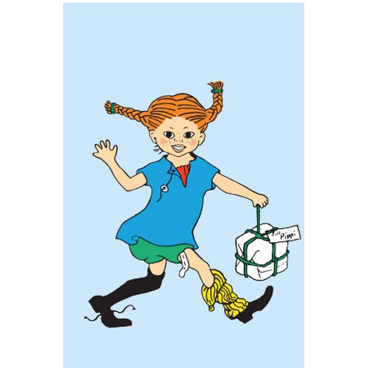 ASTRID Pippi Greeting Card w. Envelope - Pink