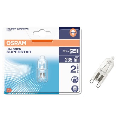 Lamppu Halopin Superstar 20W 230V 2700K Klar G9