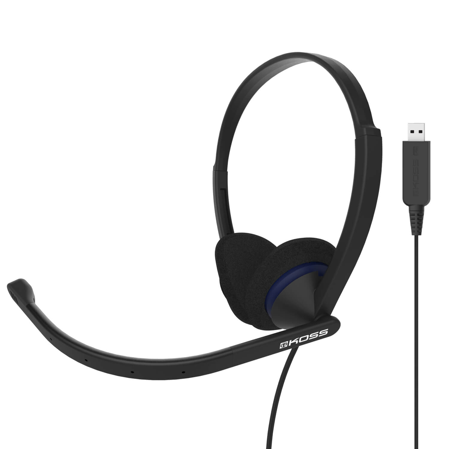 KOSS Headset CS200-USB On-Ear Mic Black