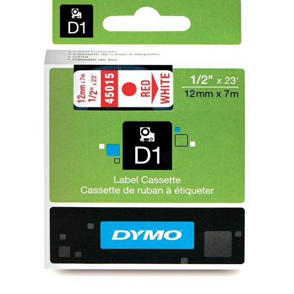 DYMO Ribbon S0720550 45015 12mm Red on White