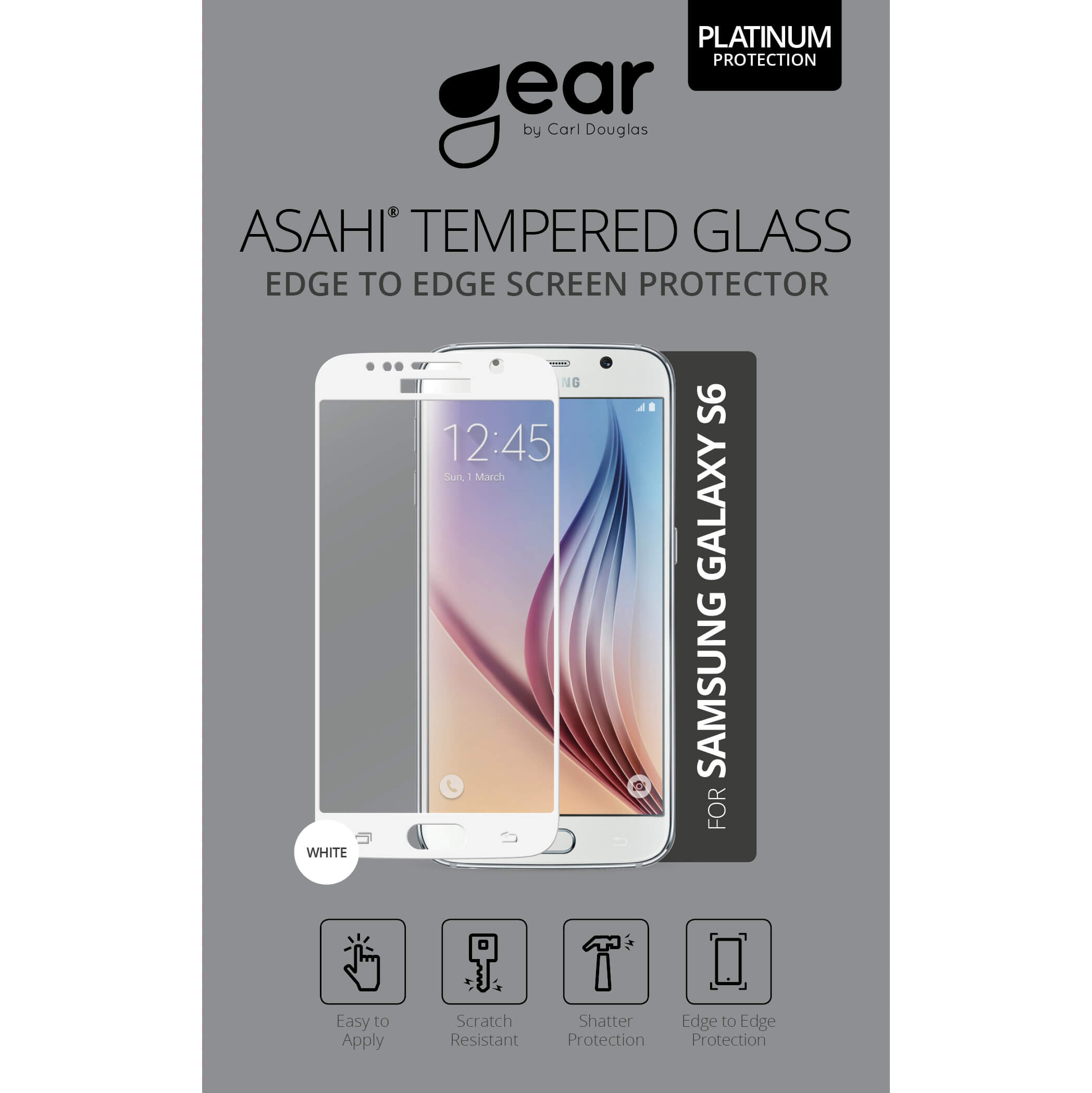 Glass Prot. 3D Samsung S6 Full Fit White
