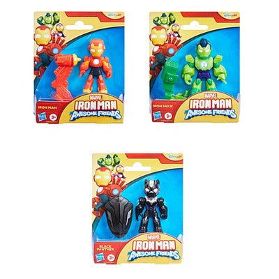 MARVEL IM and AF Armor Up 3in Figures and accy -Asst