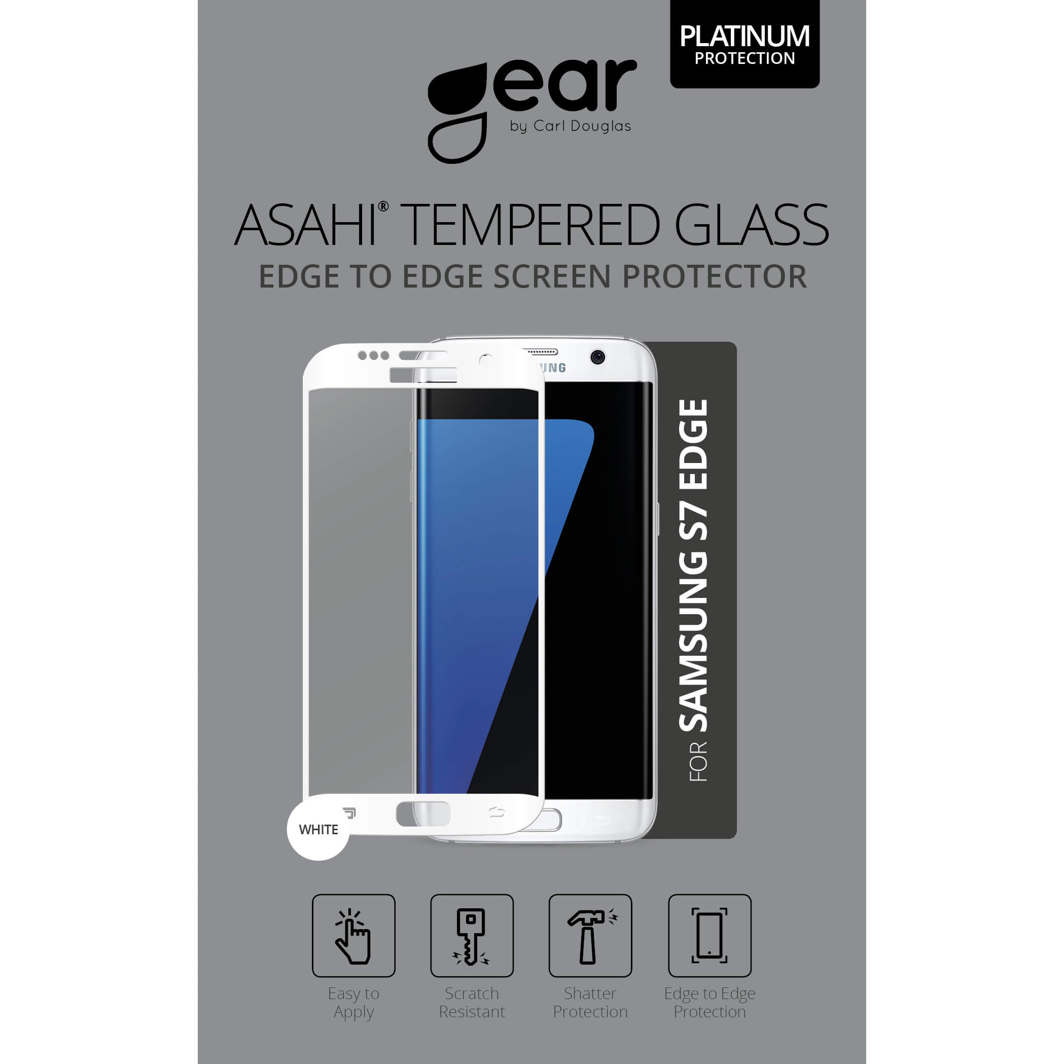 Glass Prot. 3D 5.1" Samsung S7 Edge Full Fit White