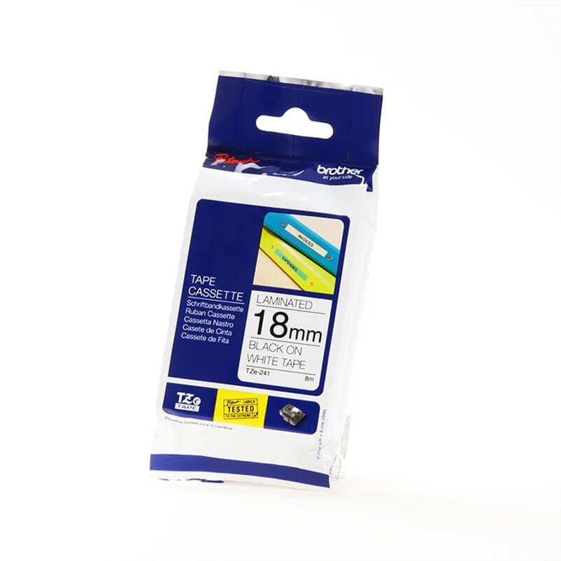 Tape TZE-241 18mm Svart på Vit