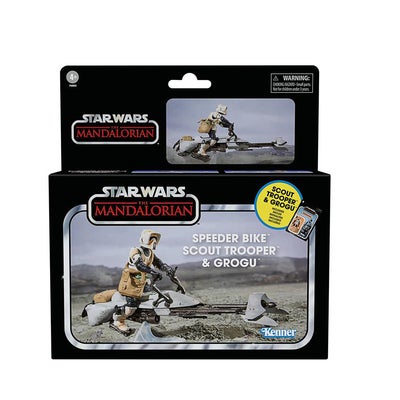 The Vintage Collection 3.75 Inch Deluxe Speeder Bike, Scout Trooper & Grogu