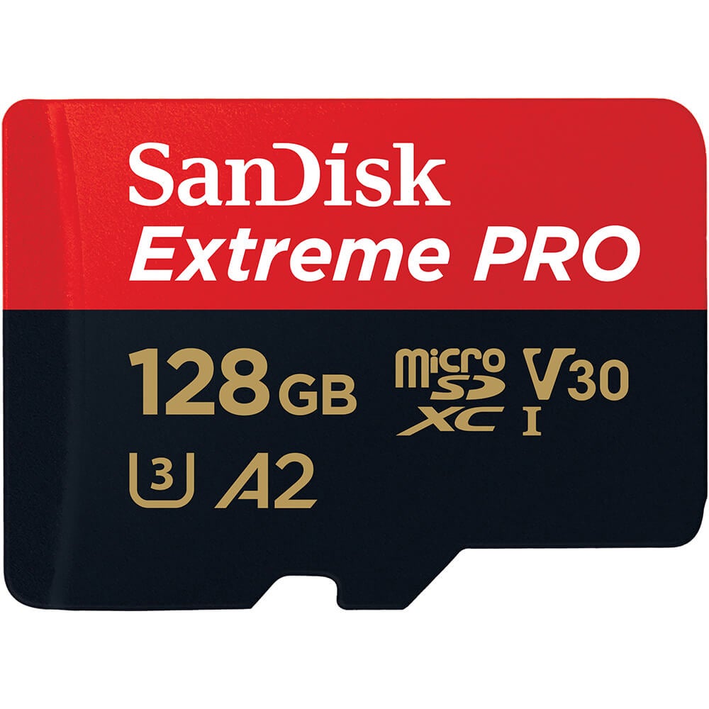 MicroSDXC Extreme Pro 128GB 200MB/s A2 C10 V30 UHS-I 