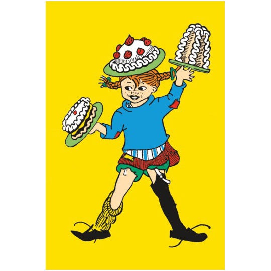 ASTRID Pippi Greeting Card w. Envelope - Yellow