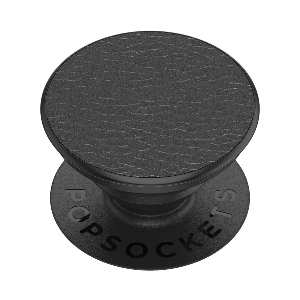 POPSOCKETS Pebbled Vegan Leather Black Irrotettava Grip Telinetoiminnolla Premium 