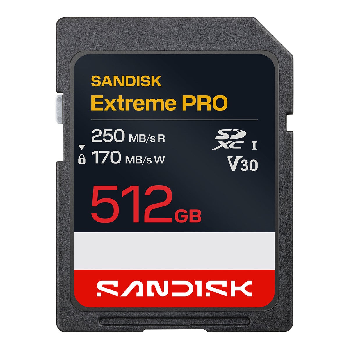 SD Extreme Pro 512GB 250/170MB/s C10 UHS U3 V30 RPD2