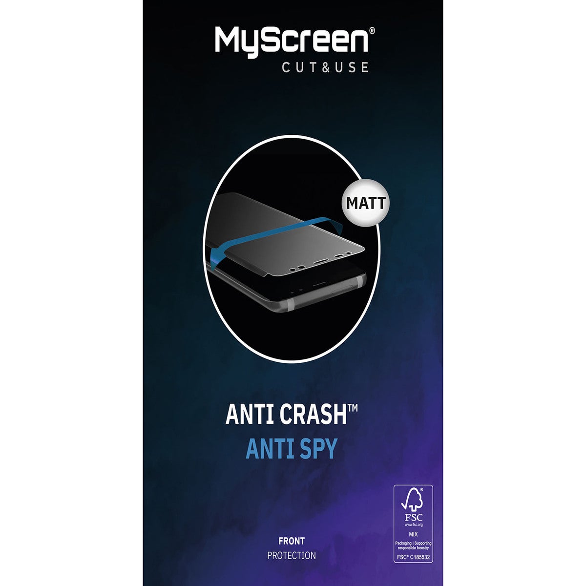 Screen Protector AntiCRASH Privacy Filter Matte 6.5” 10-pack - Dry Application