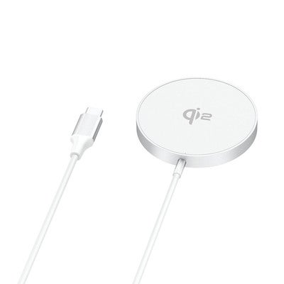 Trådlös Laddare Qi2 Snabbladdning 15W Silver/Aluminium