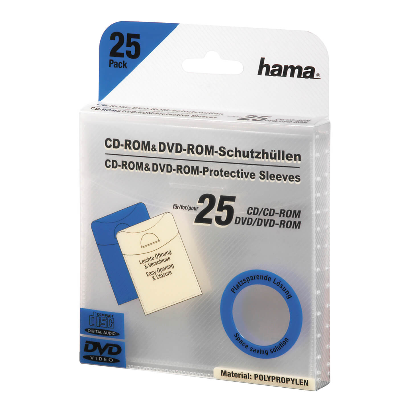 HAMA CD/DVD Protective Sleeves 25, transparent