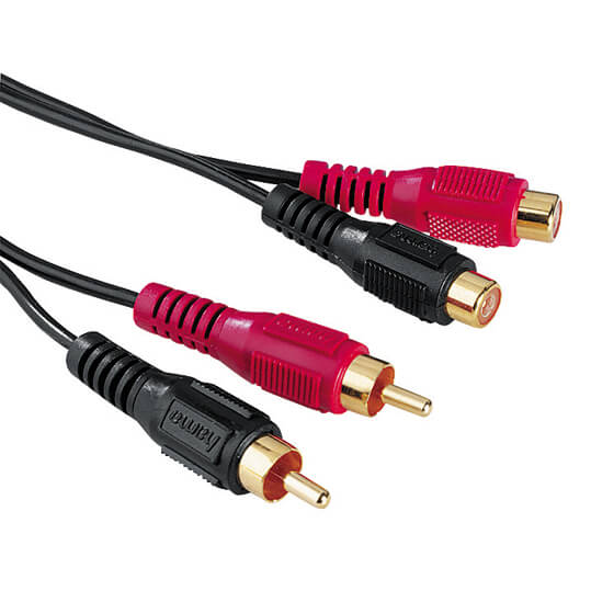 HAMA Johto 2xRCA-2xRCA  Jatke 4m Musta