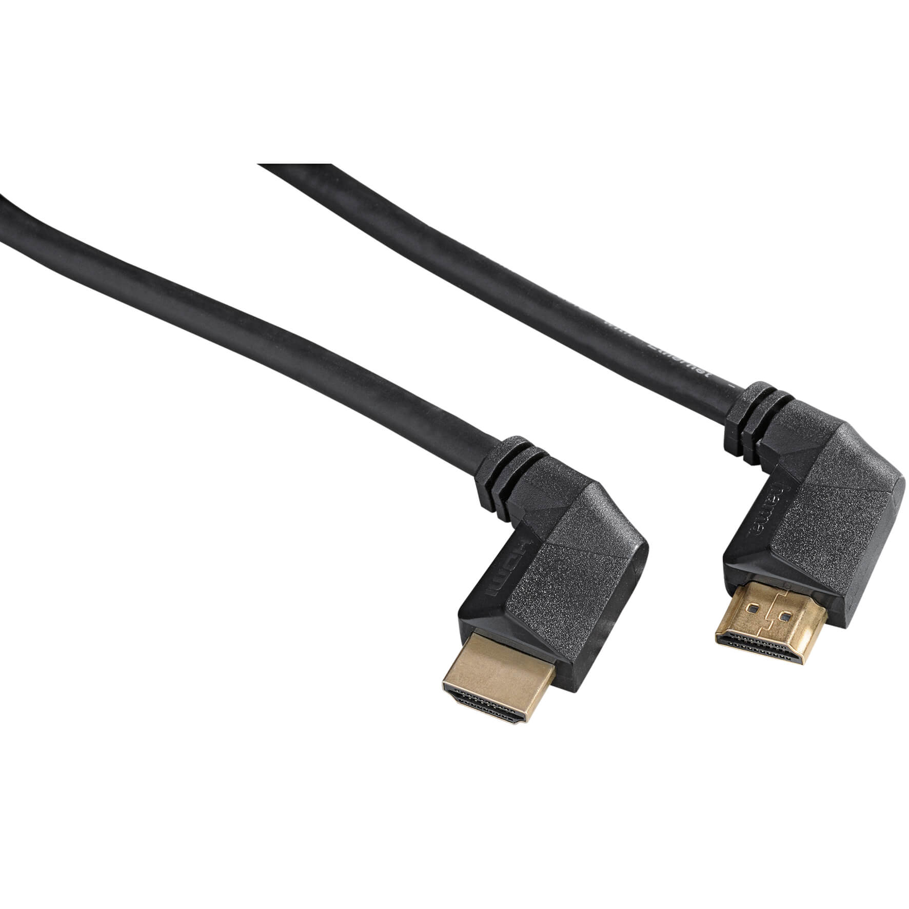 High Speed HDMI™ Cable, plug - plug, 90°, Ethernet, gold-pl