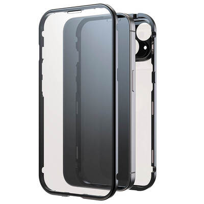 Mobilskal 360° Glas Transp/Svart - iPhone 15 