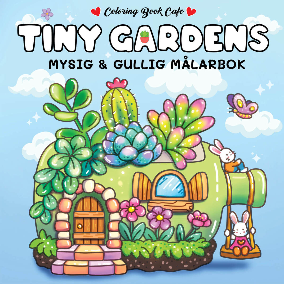 Målarbok: Cozy Tiny Gardens