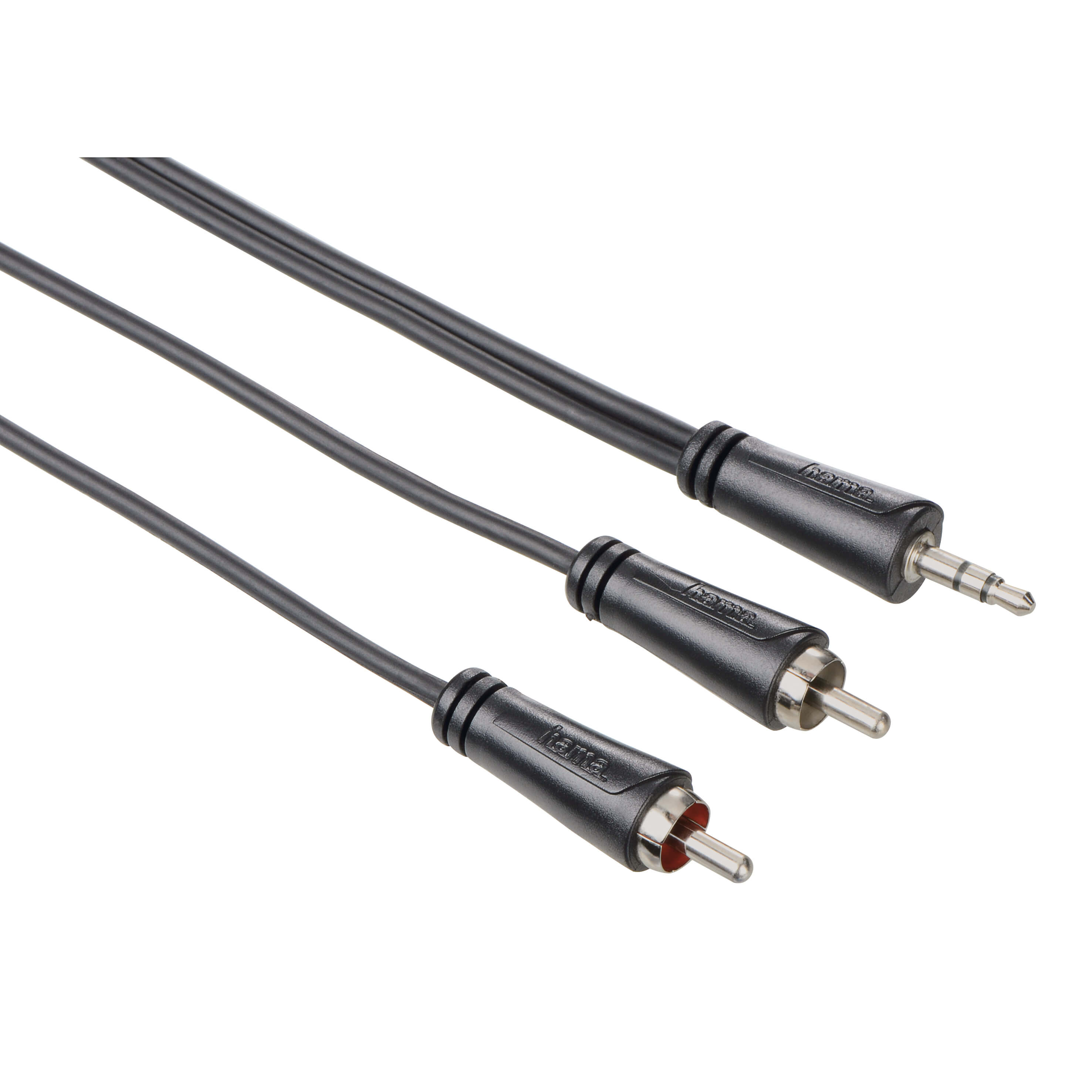 HAMA Audio Cable, 3.5 mm jack plug - 2 RCA plugs, stereo, 0.75 m