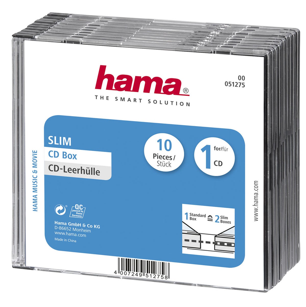 CD Slim Box Black 10-pack