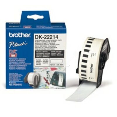BROTHER Tape DK22214 12mm Black on White