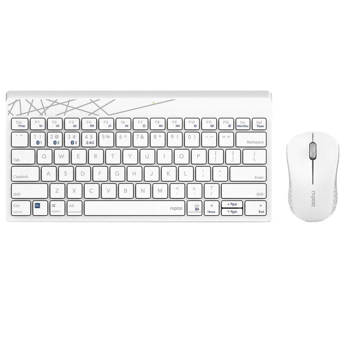 Keyboard/Mice Set 8000M Wireless Multi-Mode White